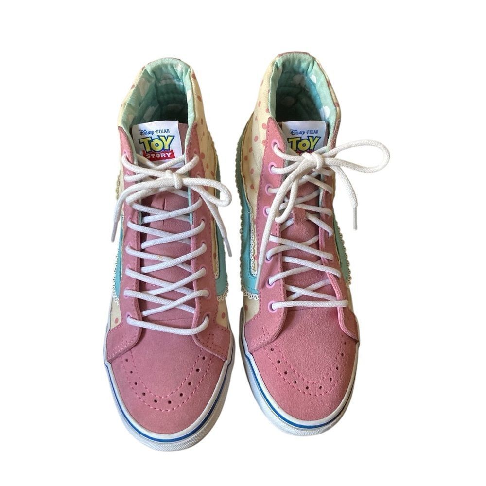 Vans Shoes Pink and Cream High-Tops Woman’s Size 7 - Picture 10 of 11
